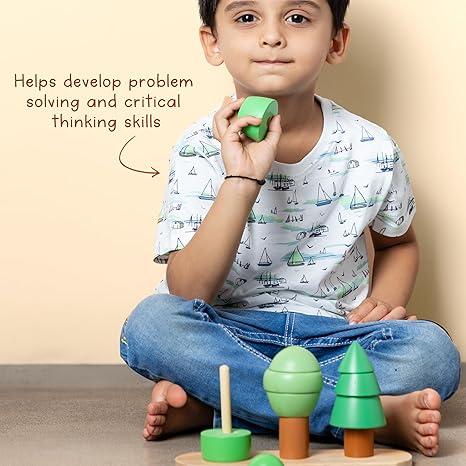Gubbachhi Aranya Wooden Stacker Toy - Aaram Parents
