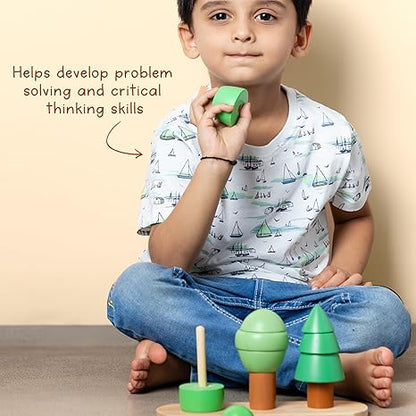 Gubbachhi Aranya Wooden Stacker Toy - Aaram Parents