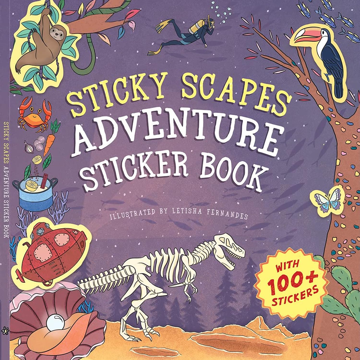 Sticky Scapes Adventure Sticker Book for Kids with 100+ Stickers | Quick Learning Sticker Activity Book For Fun and Creativity | Daffodil Lane Books