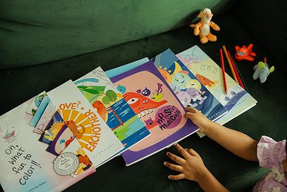 Coloring and painting book for kids- premium art paper with artist drawings- Monster musicals - Aaram Parents