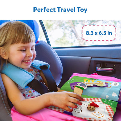 Skillmatics Quiet Book - Sensory Activity Book with 11 Interactive Daily Activities, Gifts for Kids Ages 18 Months to 4 Years,Multicolor