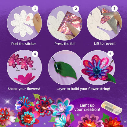 Chalk & Chuckles- Flower Lights- 3d Foil Art that Glows