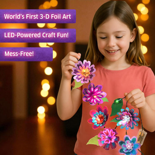 Chalk & Chuckles- Flower Lights- 3d Foil Art that Glows