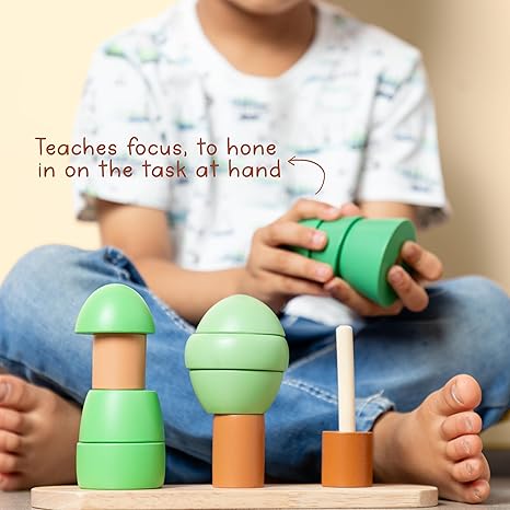 Gubbachhi Aranya Wooden Stacker Toy - Aaram Parents