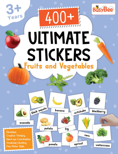 Pegasus 400+ Ultimate Stickers Book for Children - Fruits and Vegetables for 3+ Years Kids
