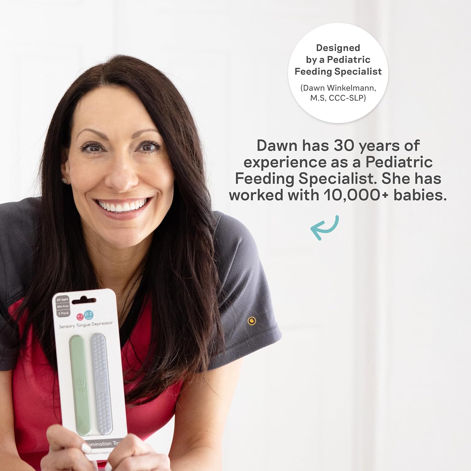 ezpz Oral Development Tools (3 Pack) - Non-Slip Loop, Smile and Stick, 100% Soft Silicone Tools That Encourage Speech Sound, Pre Feeding + Chewing - Sensory Bumps + Tactile Input - 3 Months+ (Pewter)