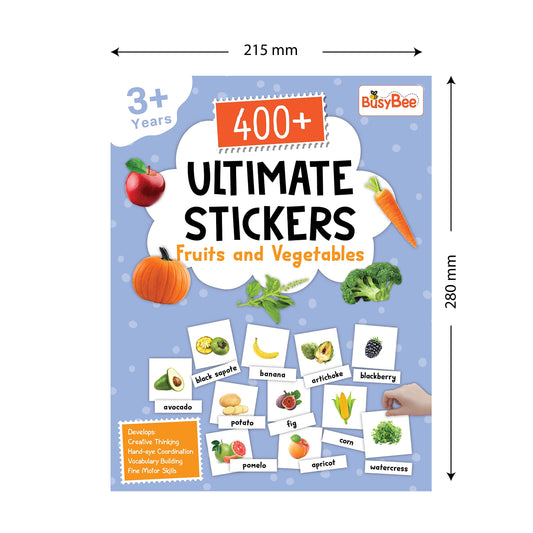 Pegasus 400+ Ultimate Stickers Book for Children - Fruits and Vegetables for 3+ Years Kids