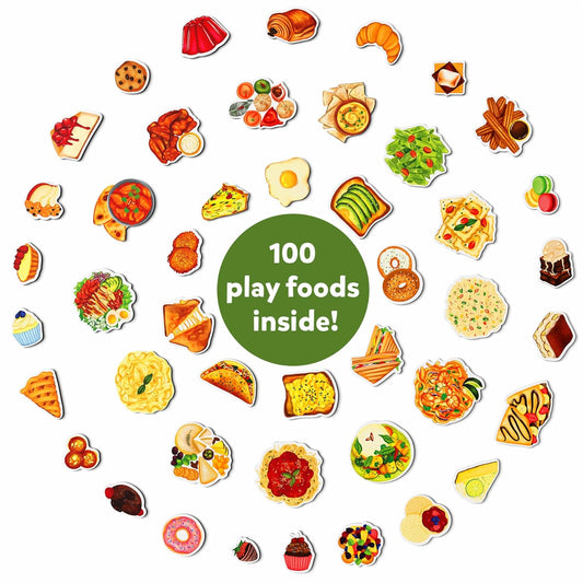 Skillmatics Pretend Play Playset - 100 Most Real Play Foods