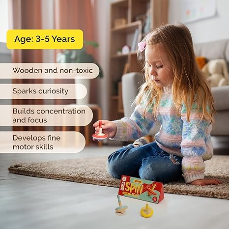 Shumee Wooden Spinning Top Toy - Aaram Parents