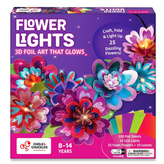 Chalk & Chuckles- Flower Lights- 3d Foil Art that Glows