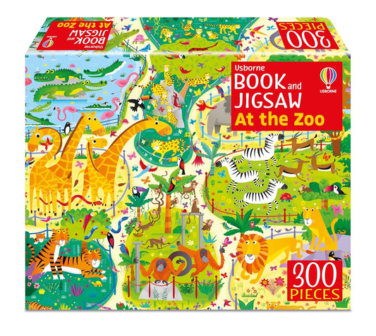 Usborne Book And Jigsaw- At The Zoo