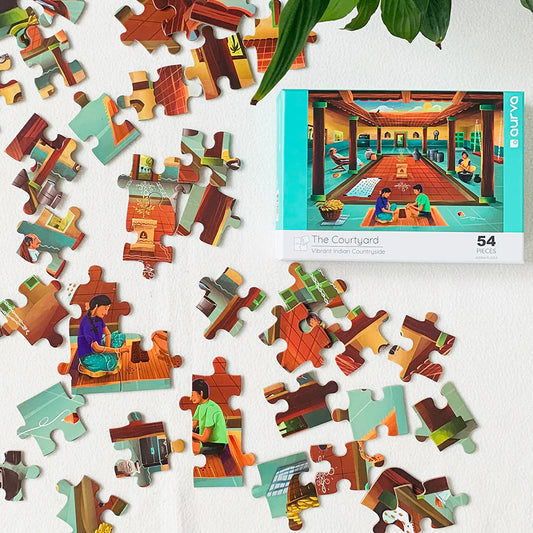 Aurva- The Courtyard - Vibrant Indian Countryside- 54pcs puzzle