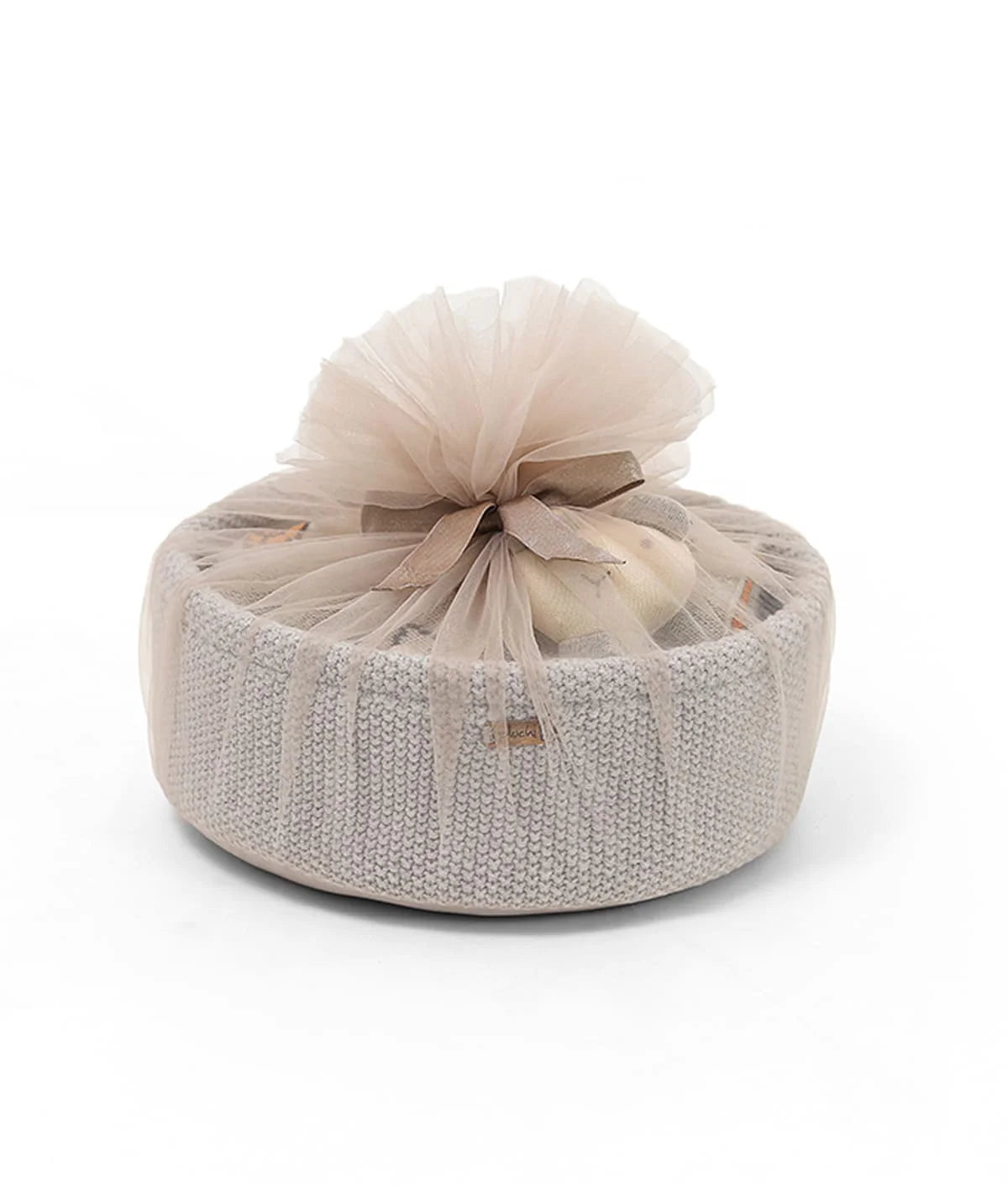 Pluchi Bunny Gift Basket (Set of 4 pcs - Storage Basket, Knitted Baby Blanket, Soft Toy, and Rattle)