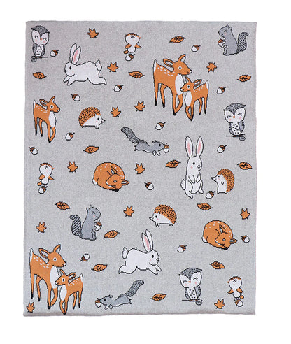 Pluchi Bunny Gift Basket (Set of 4 pcs - Storage Basket, Knitted Baby Blanket, Soft Toy, and Rattle)