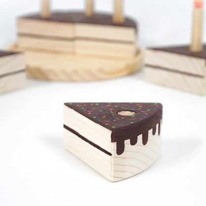 MoonToys- Wooden Chocolate Cake Toy with 6 Candles