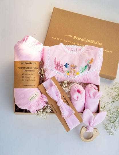 PureCloth.co Pink Easter Bunny Newborn Gift Hamper