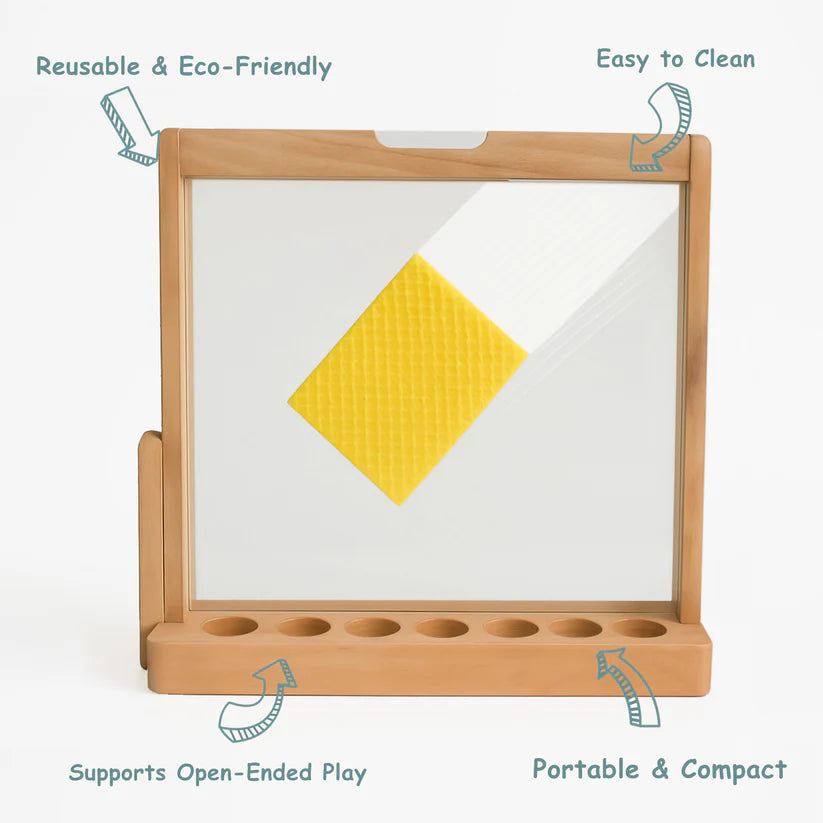 MoonToys-  Kids’ Acrylic Art Easel – Indoor/Outdoor Double-Sided Painting Stand