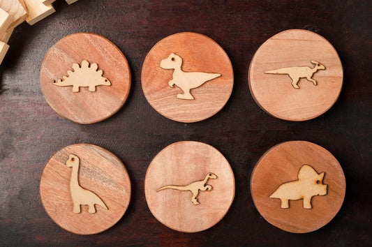 Bombay Toy Co- Play Dough Wooden Stamps | Dino Park