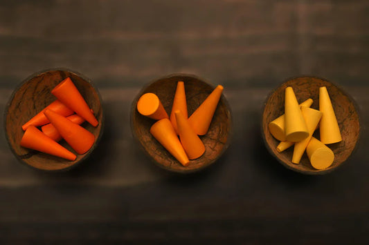 Bombay Toy Co- Wooden Loose Parts | Cones | Midnight Forest, Raging Sun and Balmy Afternoon