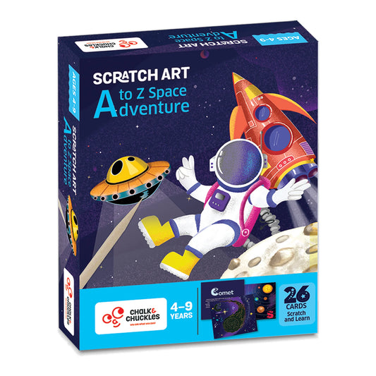 Chalk & Chuckles- Scratch Art- A to Z- Space Adventures