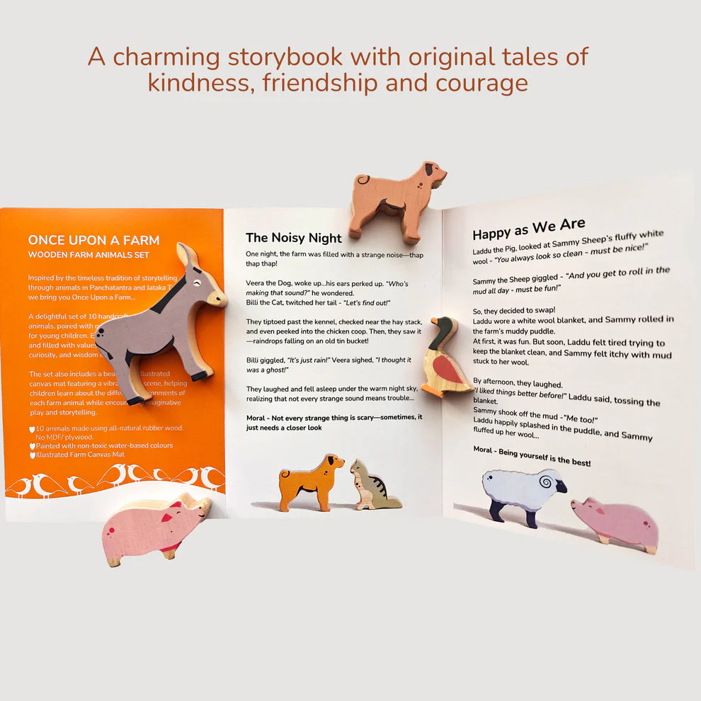 Gubbachhi- Once Upon A Farm - 10 Animals, Play Mat & Story Booklet