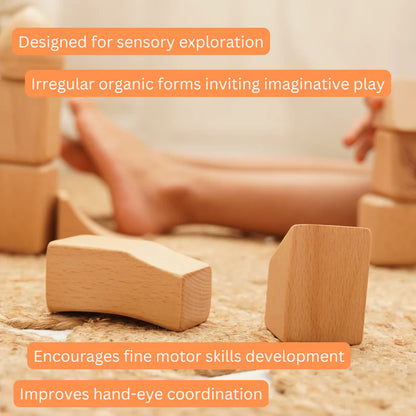 Saha-  Flo - Waldorf Blocks | Irregular Wooden Blocks for Sensory Play