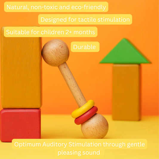 Saha-  Chac-chac - Wooden Rattle for newborns and babies