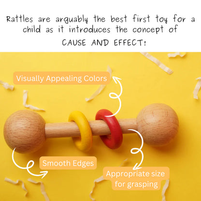 Saha-  Chac-chac - Wooden Rattle for newborns and babies