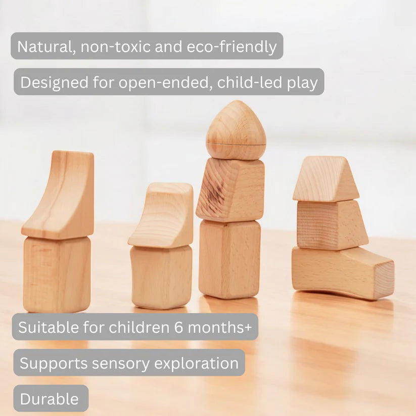 Saha-  Flo - Waldorf Blocks | Irregular Wooden Blocks for Sensory Play