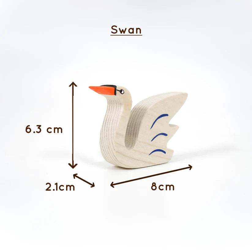 Moon Toys- Wooden Bird Figurine Set – Neem Wood Montessori Toys