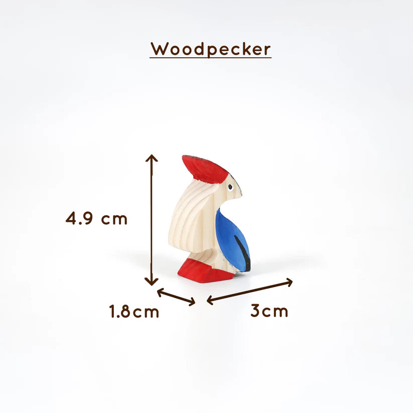 Moon Toys- Wooden Bird Figurine Set – Neem Wood Montessori Toys