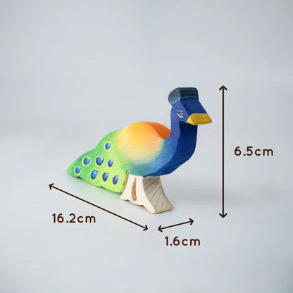 MoonToys- Wooden Bird Toys – Indian Peacock Figurine