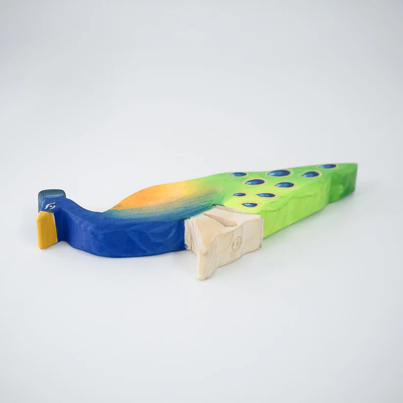 MoonToys- Wooden Bird Toys – Indian Peacock Figurine